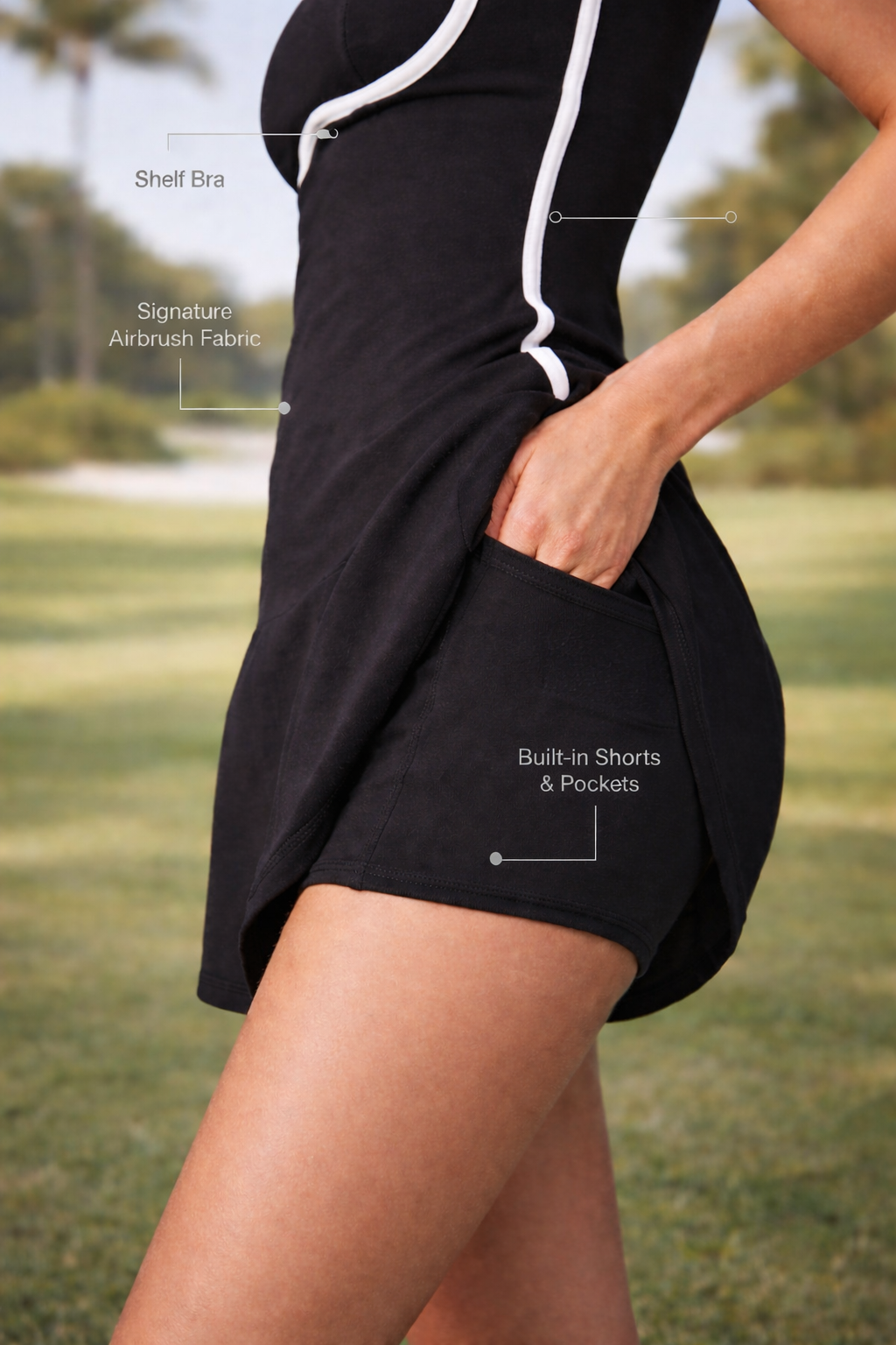 FORMAE Contrast Sculpt™ Performance Skort Dress